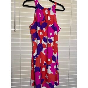Jude Connally colorful dress size medium red, ink purple